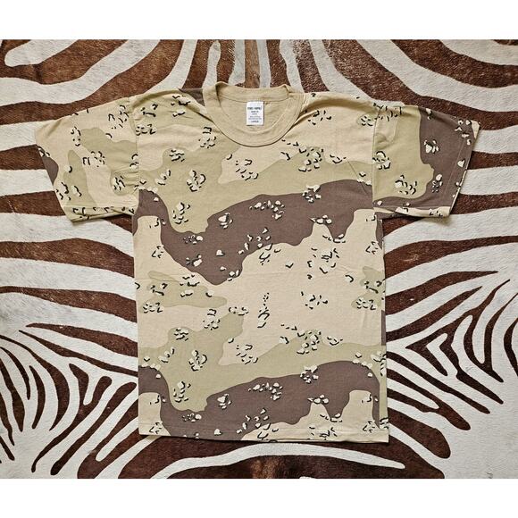 Vtg 90s USA Tru-Spec Tiger Stripe Woodland Camo Single-Stitch Tshirt Large USGI - Picture 1 of 5